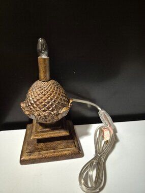 VINTAGE GOLD-FINISHED RESIN PINECONE LAMP